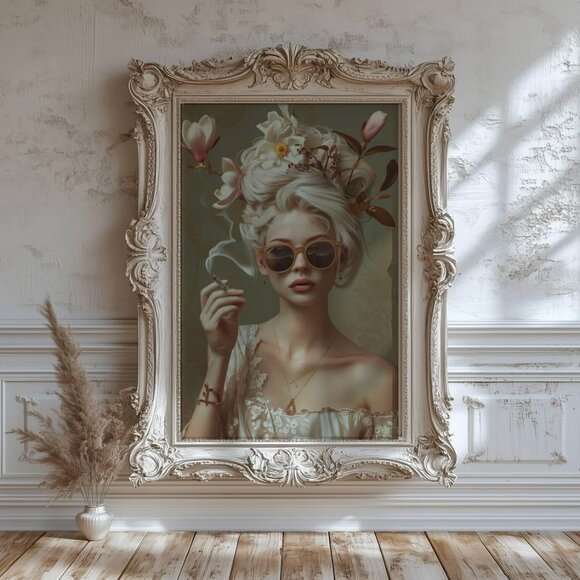 Original Floral Fashion Art Print + Digital Copy, Surreal Avant Garde - Picture 2 of 9